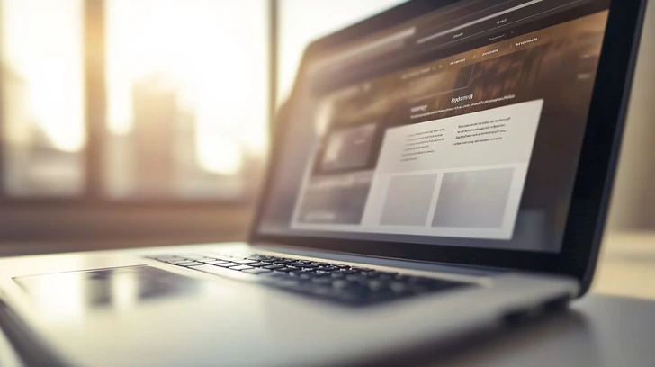 Nahaufnahme eines Laptop-Bildschirms, der eine Website mit barrierefreien Funktionen zeigt