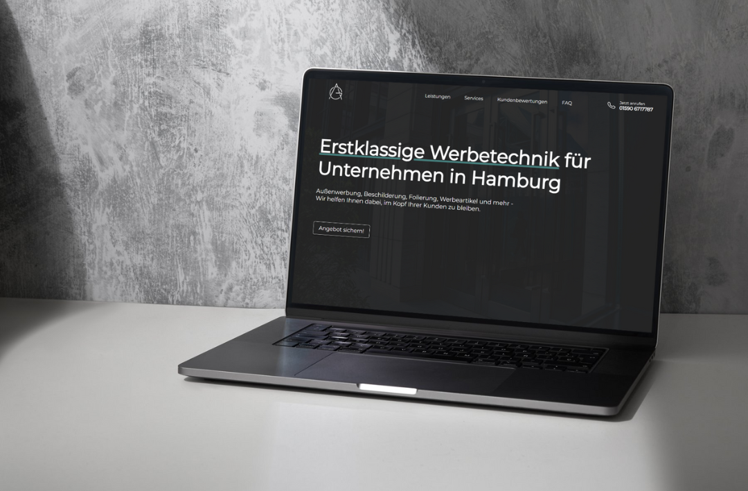 Website-Design der AG Werbeagentur